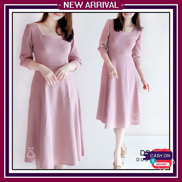Dress Wanita Untuk Natal Kondangan Pesta Gaun Modern Mewah Kekinian 2022 Korean Style Viral Murah Ba
