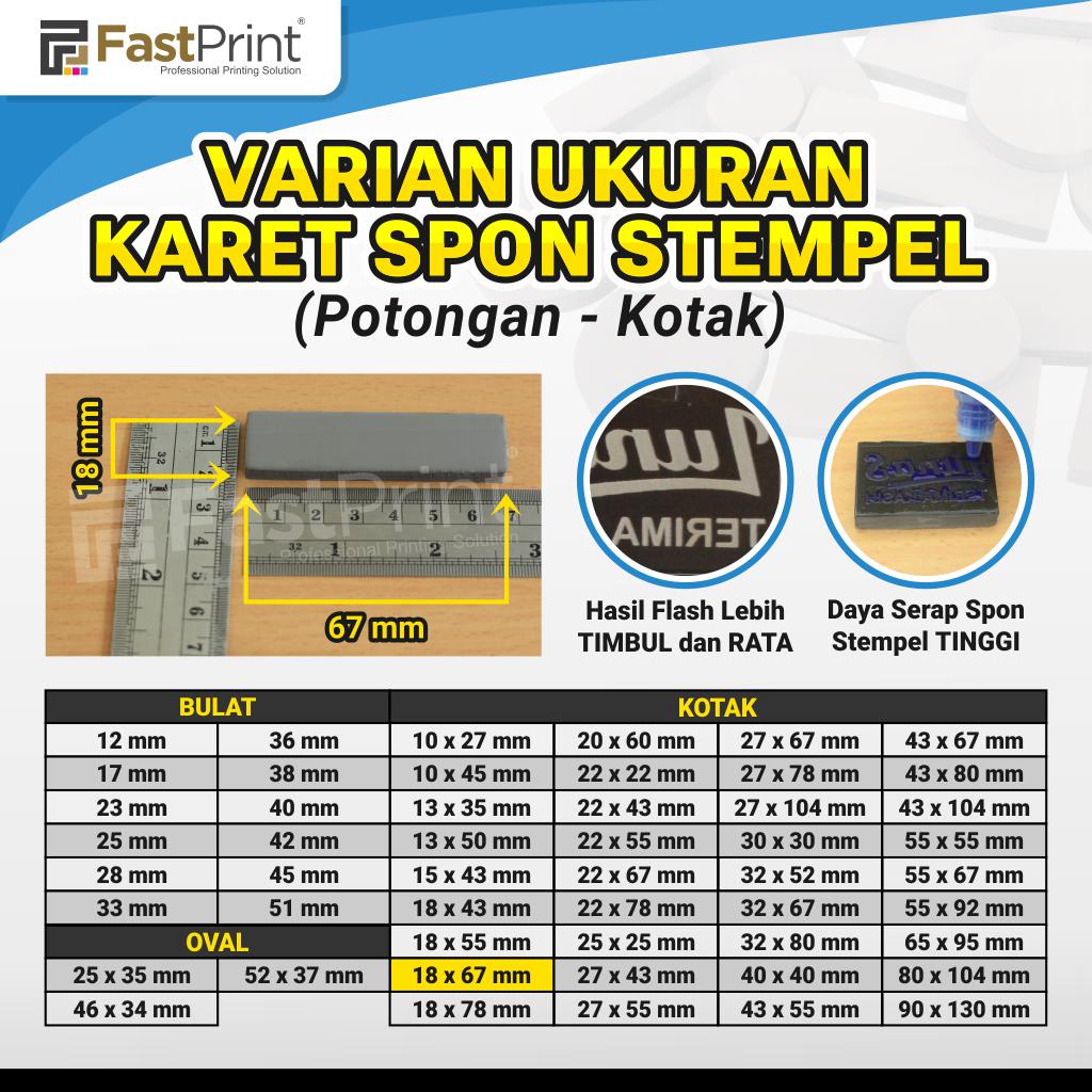 Karet Busa Spon Stempel Model Kotak 18X67 MM