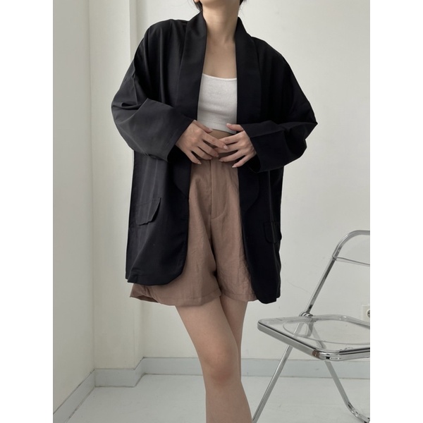 Yezi Blazer  - Korean Blazer Oversize Wanita Lengan 7per9 - Outer Blazer - Blazer Kerja Rakku