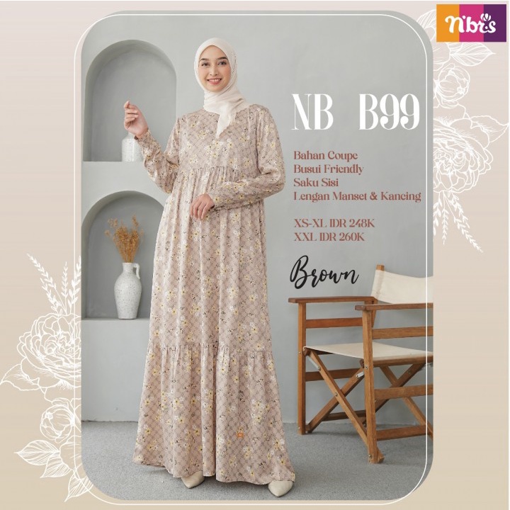 Gamis Nibras Terbaru NB B99 / Gamis Dress Maxy / Fashion Muslim Nibras