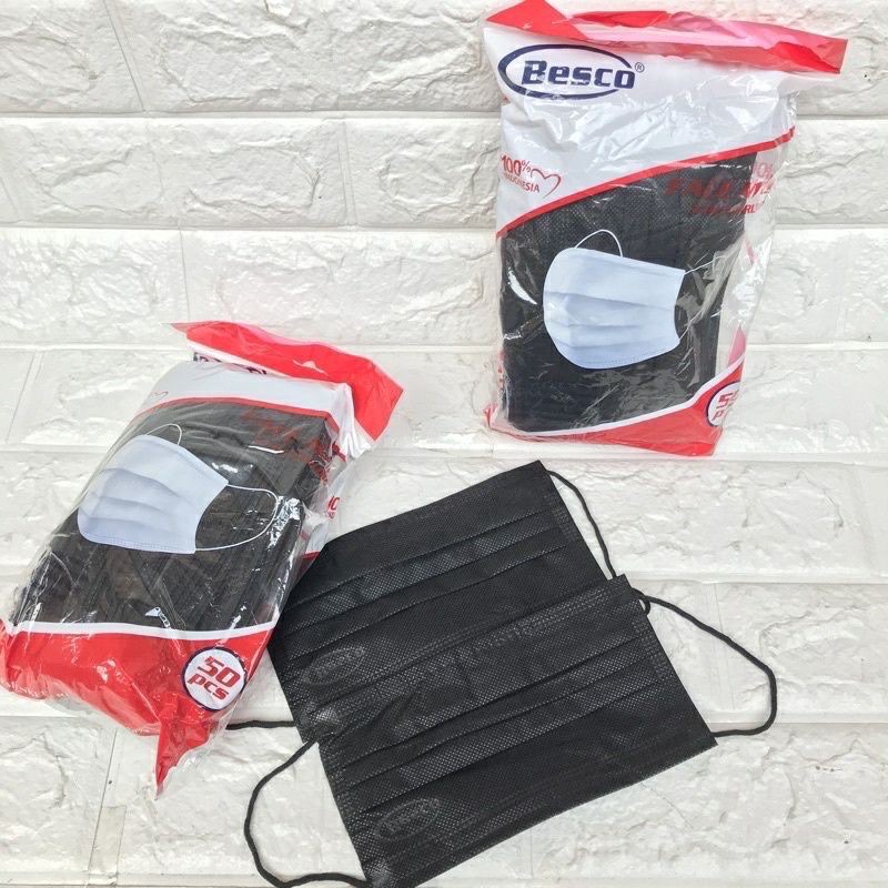 MASKER EARLOOP BESCO 3 PLY AERLOOP ISI 50 PCS