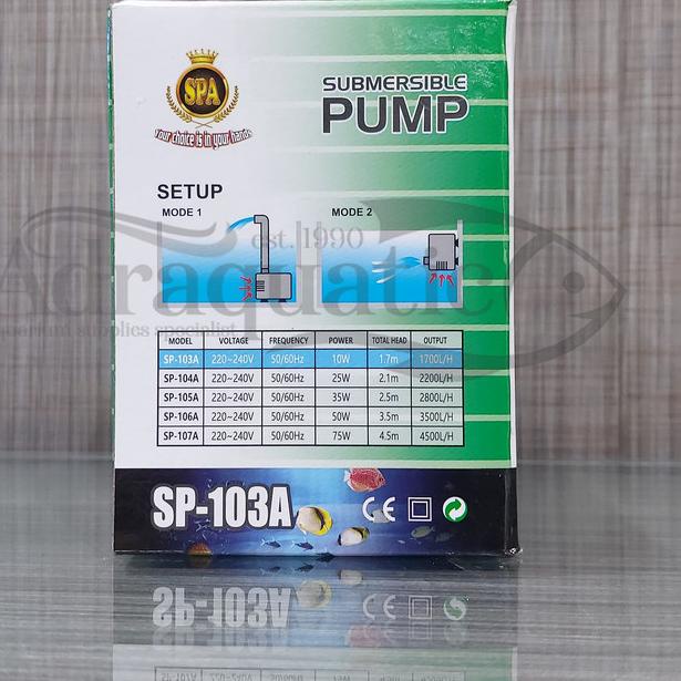 SPA SP-103A SUBMERSIBLE PUMP POMPA AIR CELUP FILTER AQUARIUM