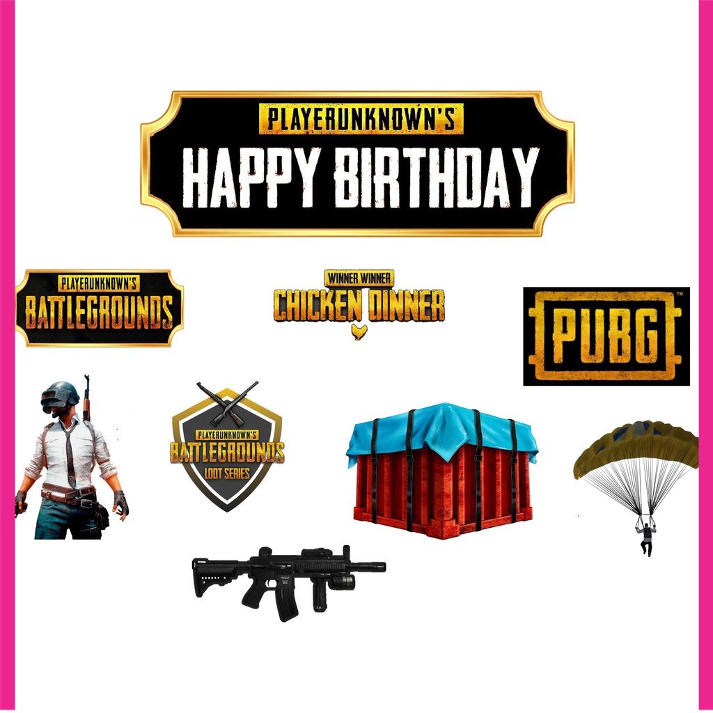 

BIGBAG TOPPER CAKE ULANG TAHUN / HIASAN KUE CUSTOM PUBG