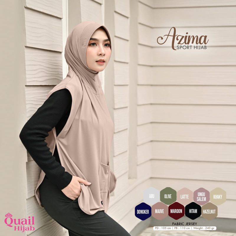 Jilbab set Baju Sport Azima ori Quail