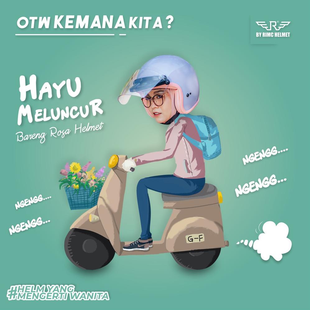 ︽ Helm Bogo Wanita Hijab Sada Rosa Warna Purple Pastel Helem Anak Cewe Dewasa Classic Premium SNI Or