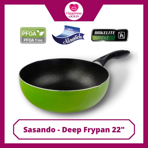 Kirin Sasando Deep Frypan 22cm Wajan Anti Lengket 22 cm Deep Wok Fry Pan