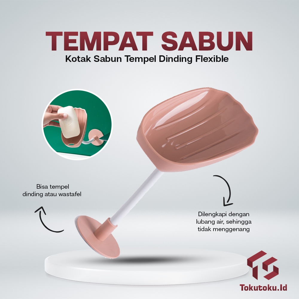 Tempat Sabun Batang Kamar Mandi Rak Holder Kotak Sabun Tempel Dinding Fleksible