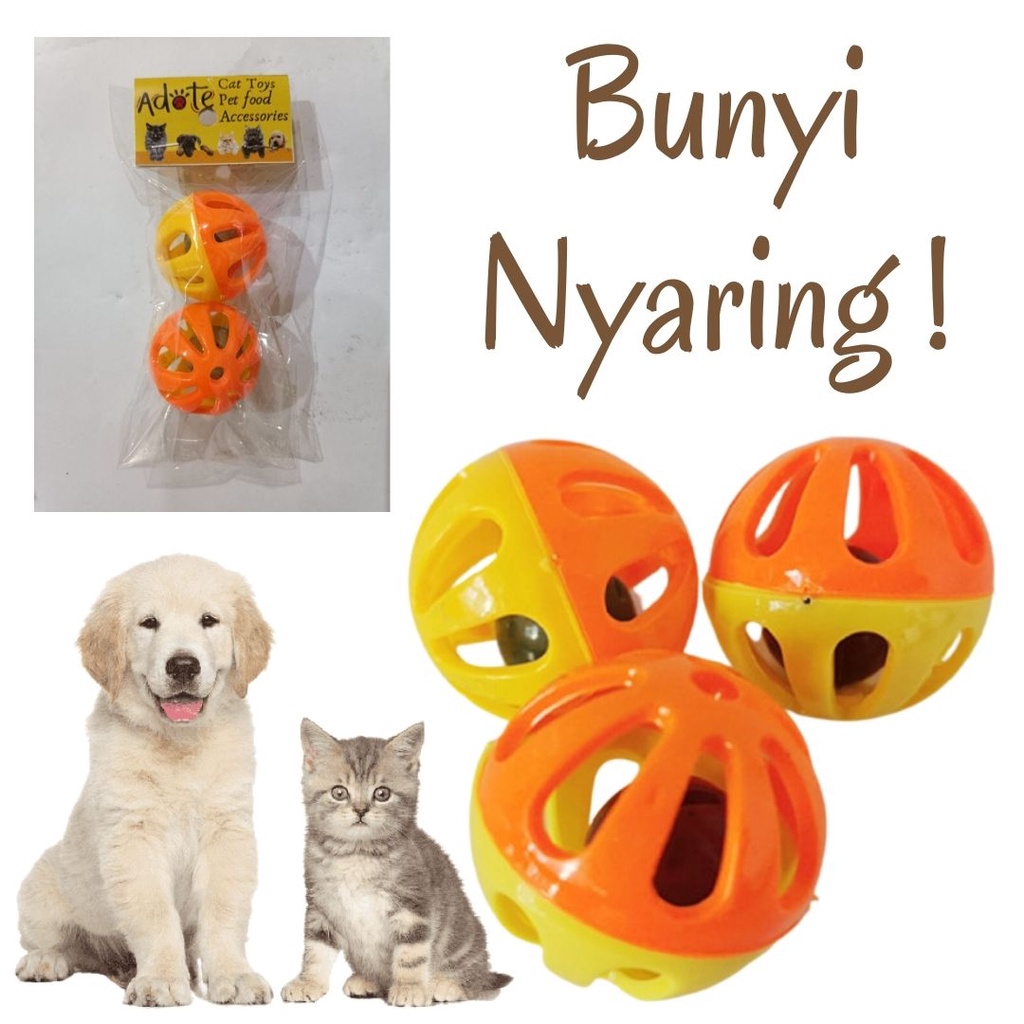 Mainan Kucing - Bola Lonceng Adote Original 2pcs FEZONE