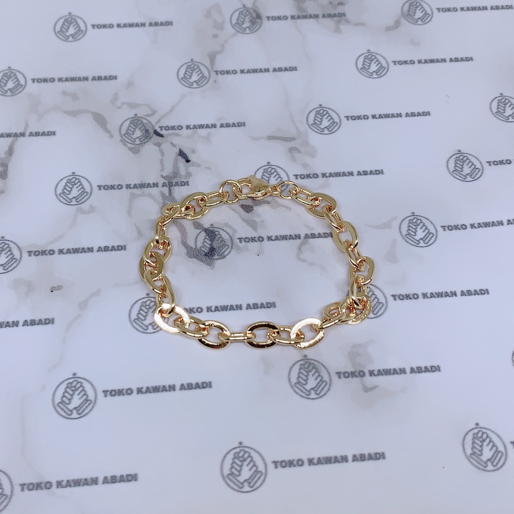 Xuping Gold Gelang Tangan Wanita Model Rantai Permata Kubus *84