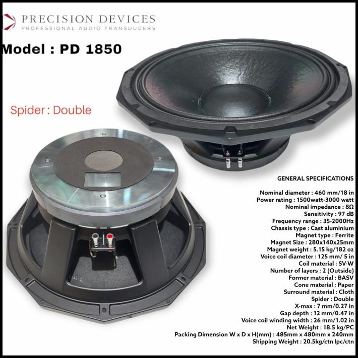 Subwoofer 18 Inch Pd1850 Spul 5 Inch