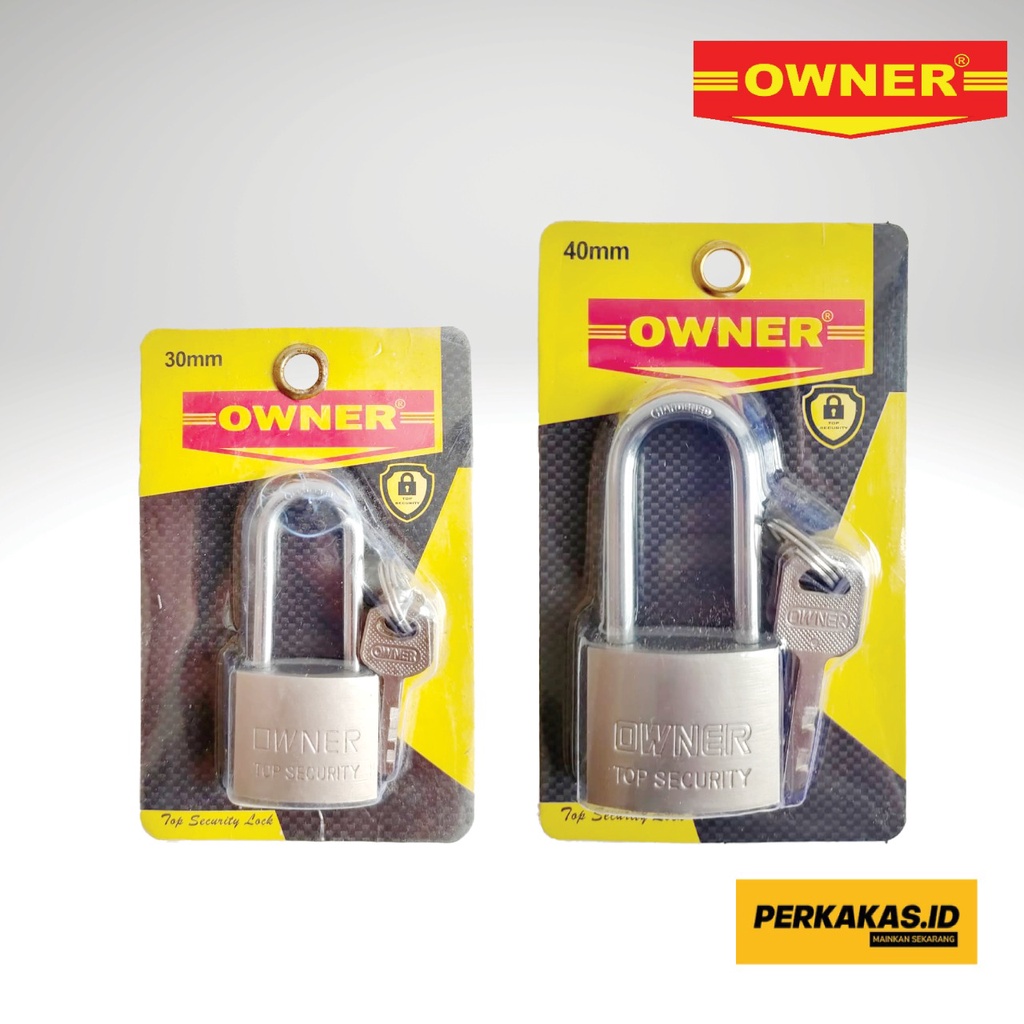Gembok Pagar Anti Maling 30-60mm Stainless Stell Leher Pendek OWNER