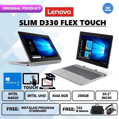 Laptop Slim D330 Flex TOUCH N4020 8GB 256GB Windows10Pro