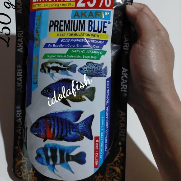 Akari premium blue ciklid 250 gram pakan ikan ciklid