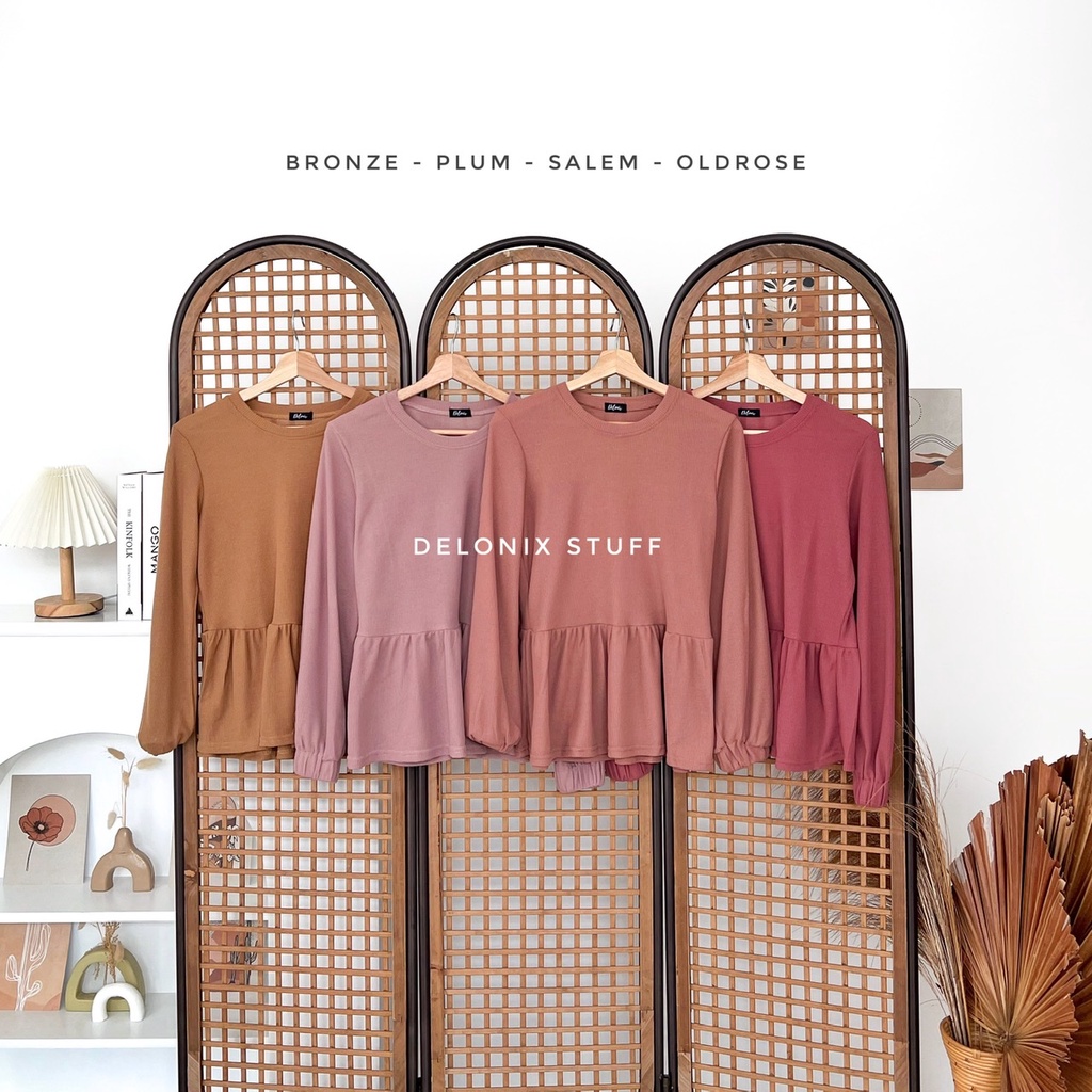 Waffle peplum top
