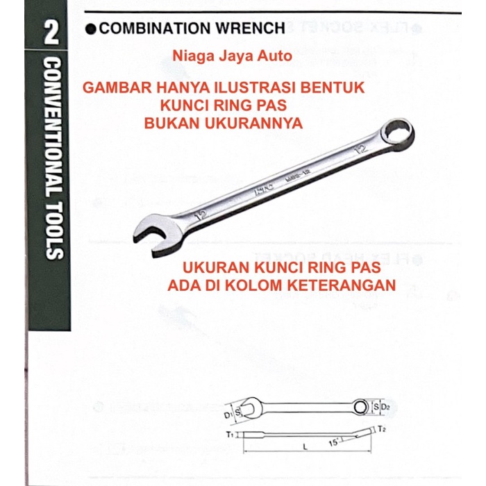 [COD] Combination Wrench Ktc  Kunci Ring Pas  Ms2 -17 17 Mm / Perlengkapan Rumah Tangga Murah / Perl