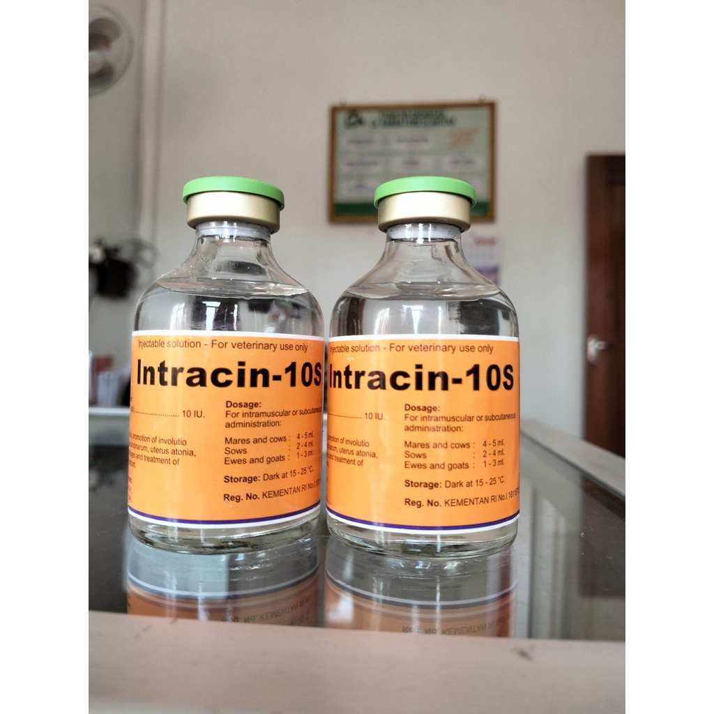 INTRACIN 10S 50ml - Hormon Perangsang Kontraksi Uterus Kelenjar Susu Hewan