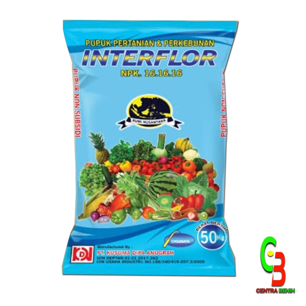 1 BAL / 50KG PUPUK NPK 16 16 16 INTERFLOR KEMASAN ASLI PABRIK