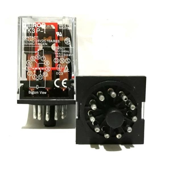 Relay Omron MK3P 11 kaki 220 Volt AC Plus Socket - 220 Volt AC