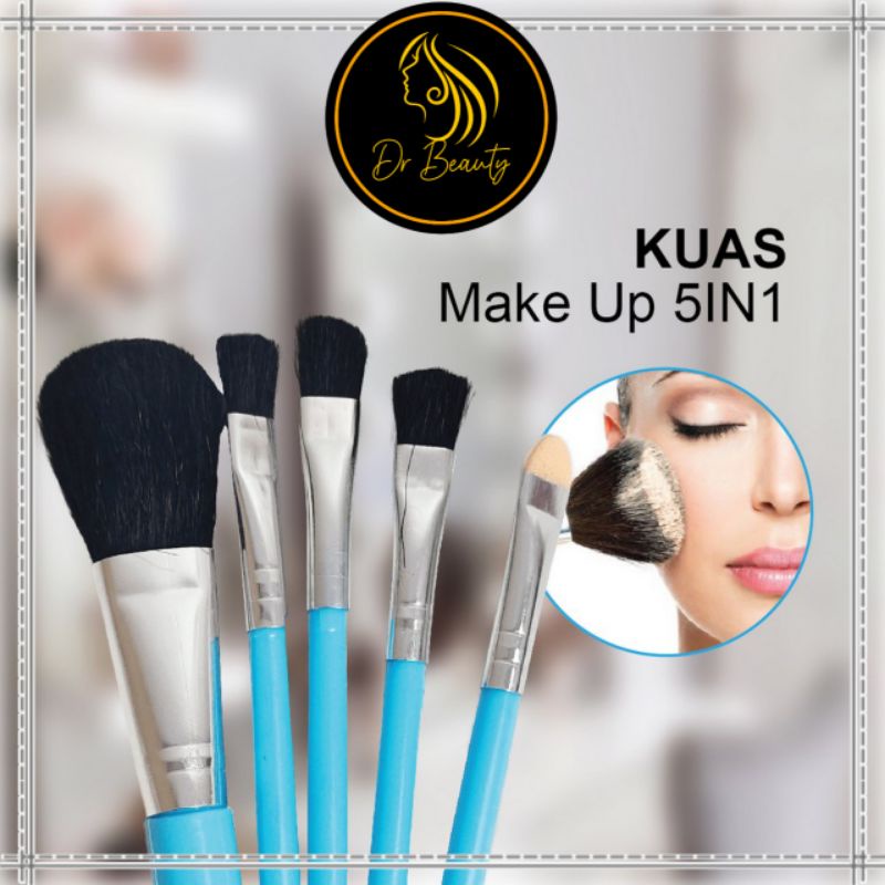 Kuas Make Up Set 5 IN 1 Mini Travel / Paket Kuas Make Up Brush Eye Shadow