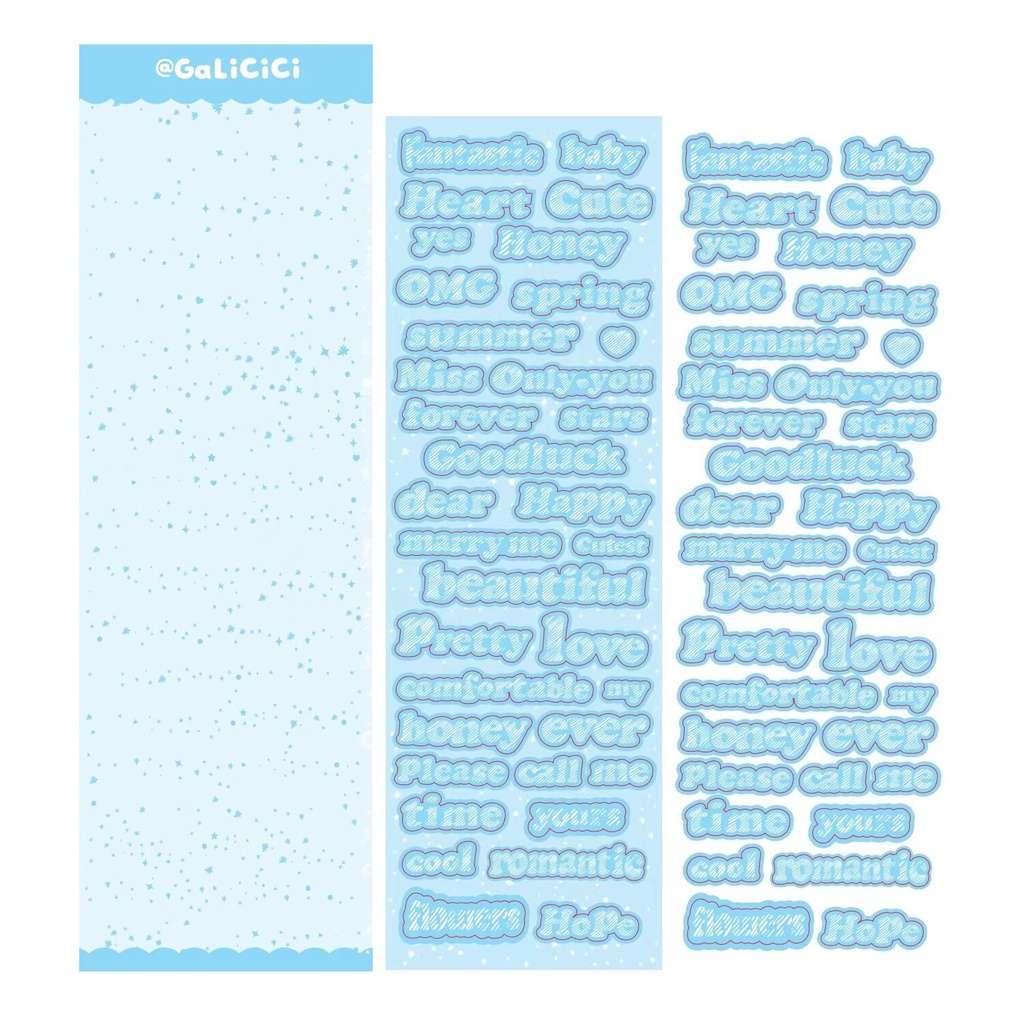 Galicici Stiker Denim Bahasa Inggris DIY