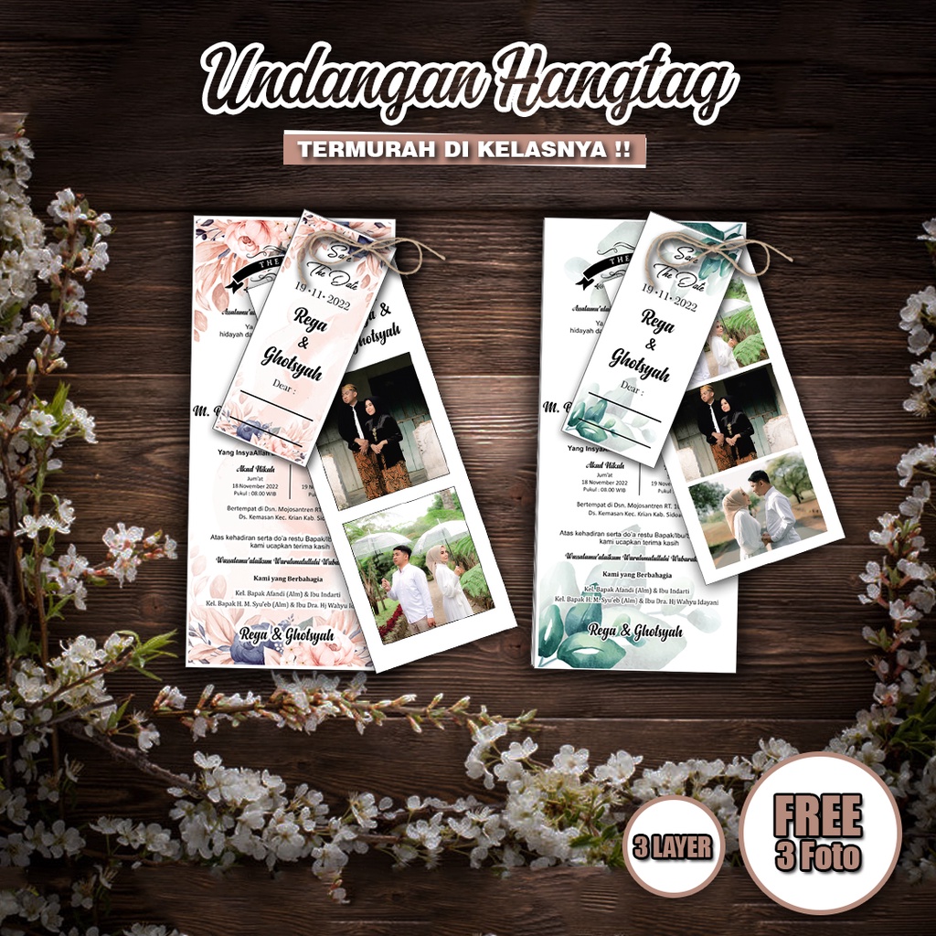 UNDANGAN PERNIKAHAN HANGTAG UNIK ELEGAN SIMPLE MURAH - UNDANGAN VIRAL 2022