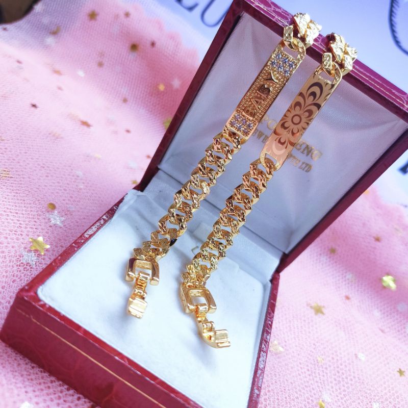 Gelang Tangan Anak Titanium Anti Karat Lapis Emas 751OM