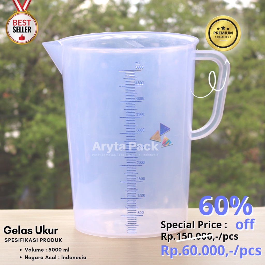 Jual Gelas Ukur Plastik 5liter 5000ml Flash Shopee Indonesia 6525