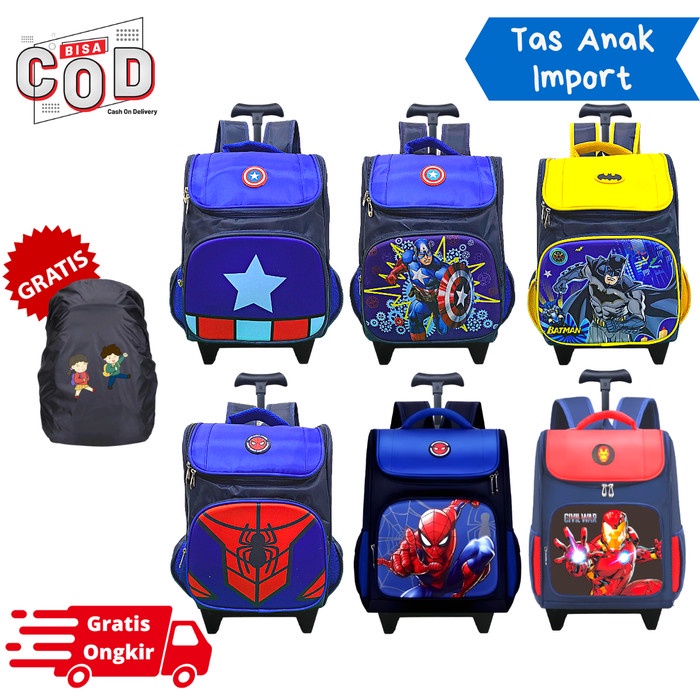 Tas Koper Tas Koper Anak Laki Laki Import Model Fiber Gambar Superhero