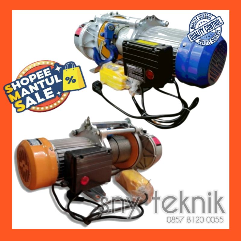 Electric Hoist 1200kg x 100 meter (220)v - Katrol Seling Elektrik 1.2 Ton