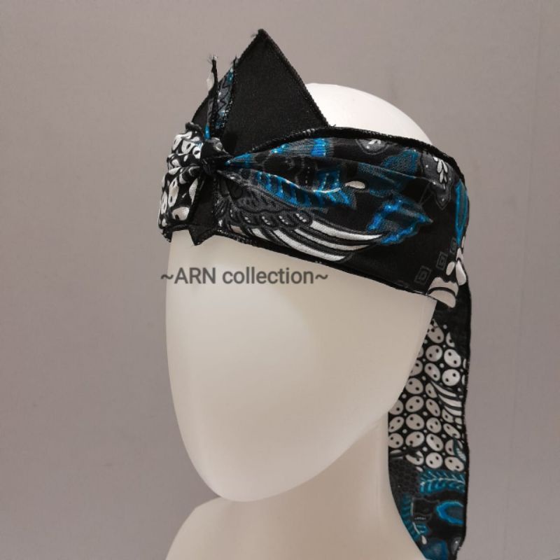 iket sunda / totopong sunda / makuta wangsa motif biru hitam