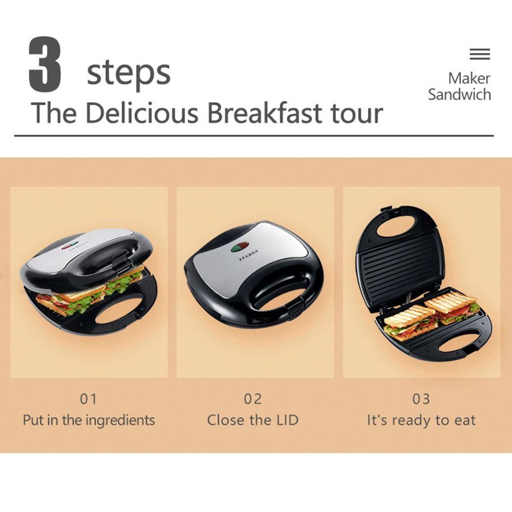 Top Sandwich Maker Pembuat Sarapan Rumah Tangga Anti-Lengket Waffle Baking Pot