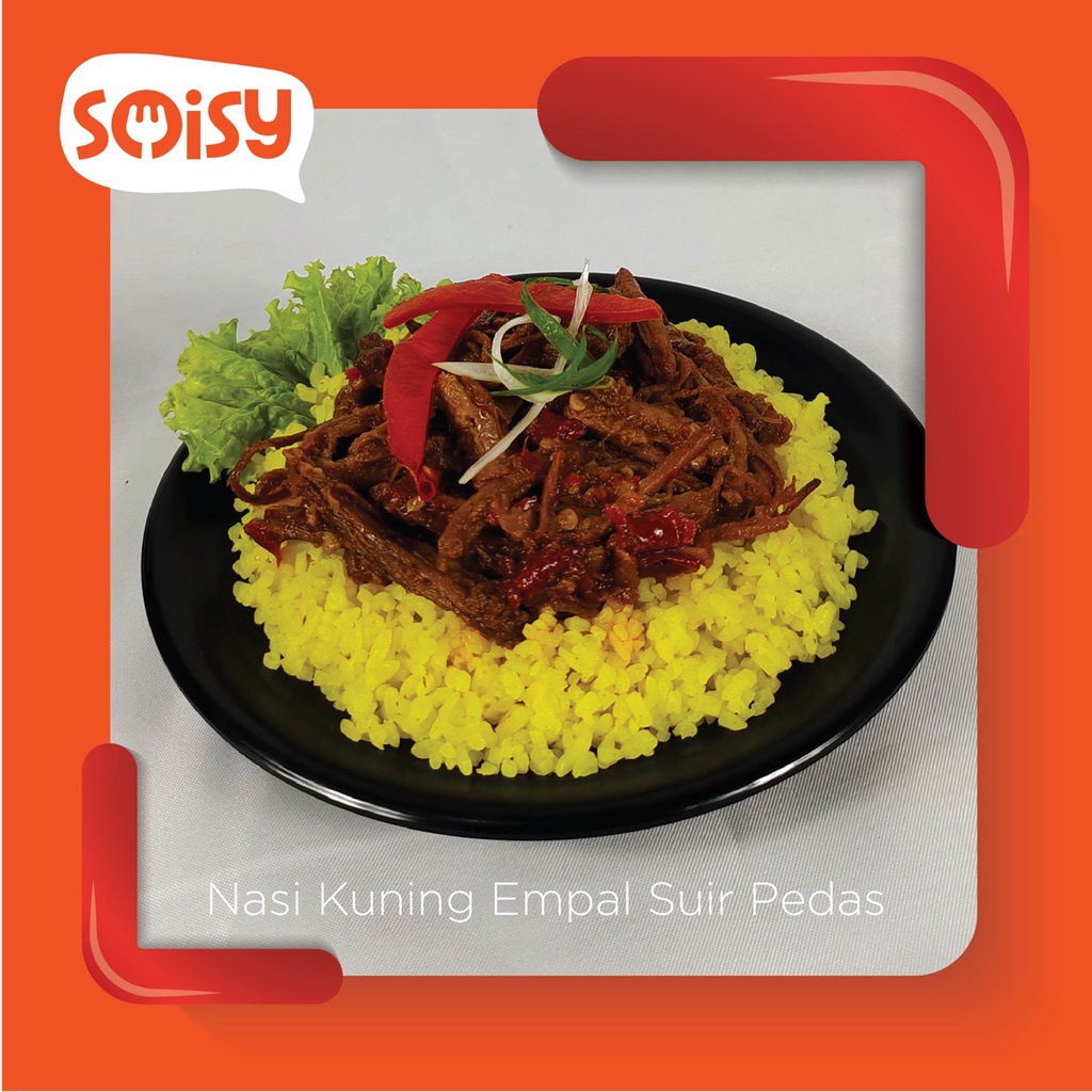 

SOISY Nasi Kuning Gurih Empal Suir Pedas