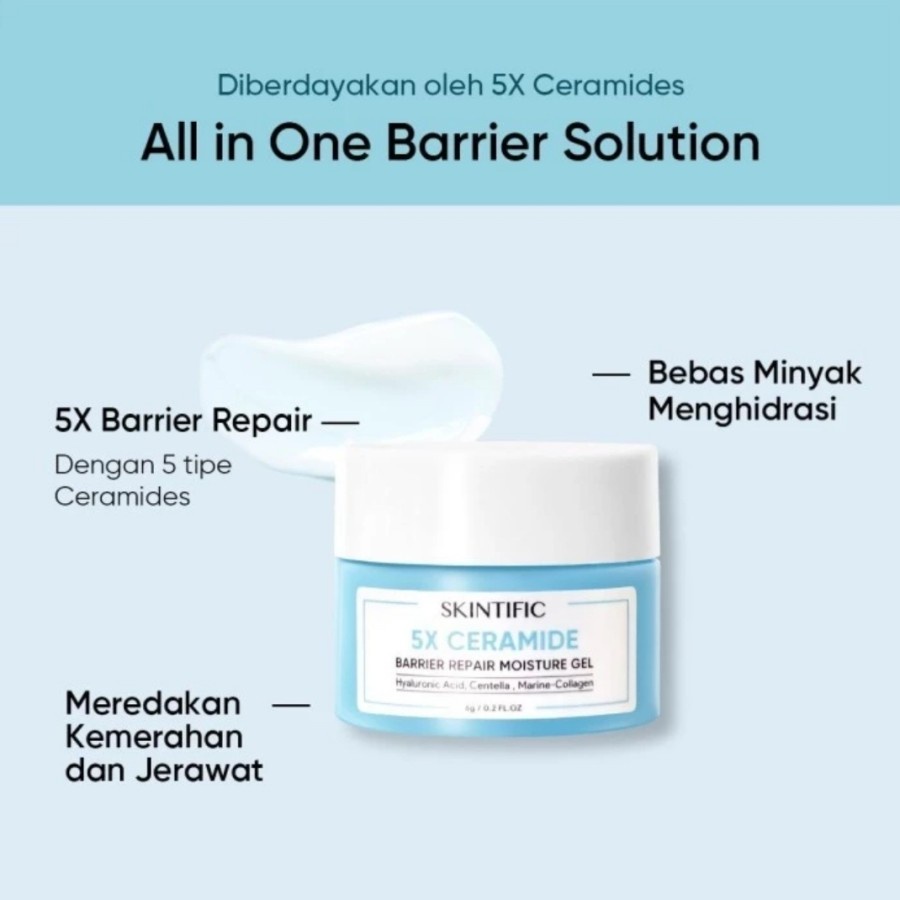 SKINTIFIC 5X CERAMIDE BARRIER REPAIR MOISTURE GEL 6gr/ PELEMBAB WAJAH