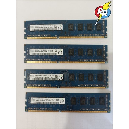 Ram Pc 4 gb ddr3 PC3 12800U Double ic Merk Sky Hynix mantap seragam original