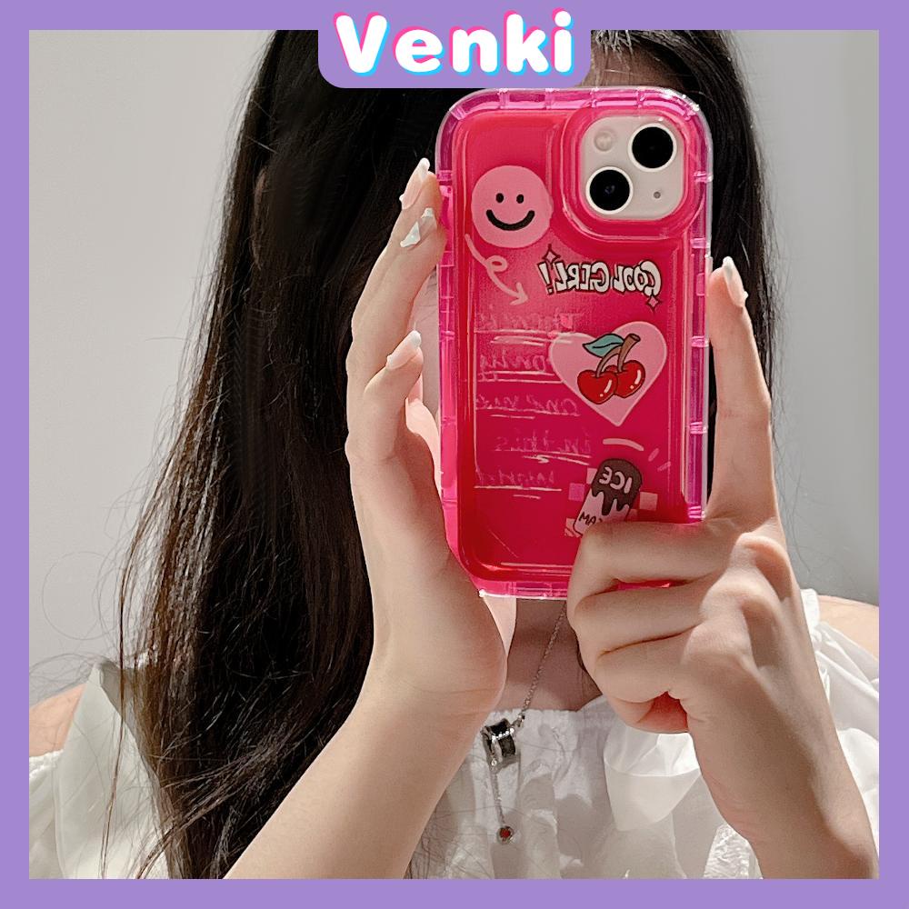 Case For iPhone 14 Pro Max TPU Soft Jelly Airbag Case Clear Rose Red Pink Cartoon Stickers Case Camera Protection Shockproof For iPhone 14 13 12 11 Plus Pro Max 7 Plus X XR