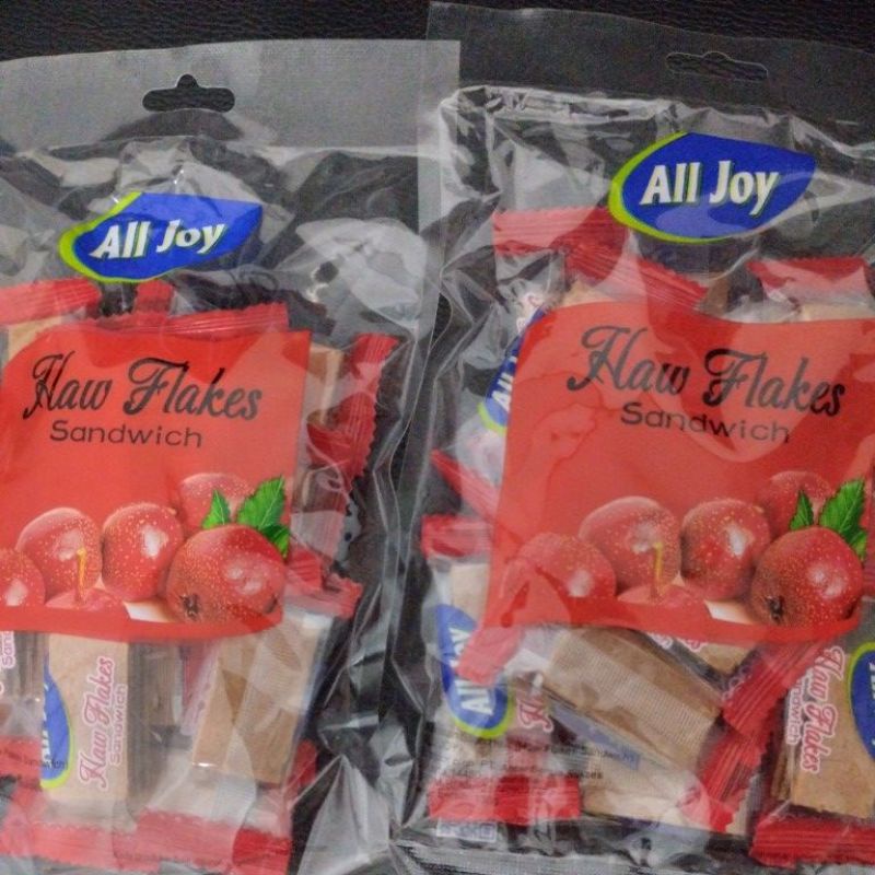 Manisan buah haw imlek flakes sandwich kotak lapis All Joy 130 gram