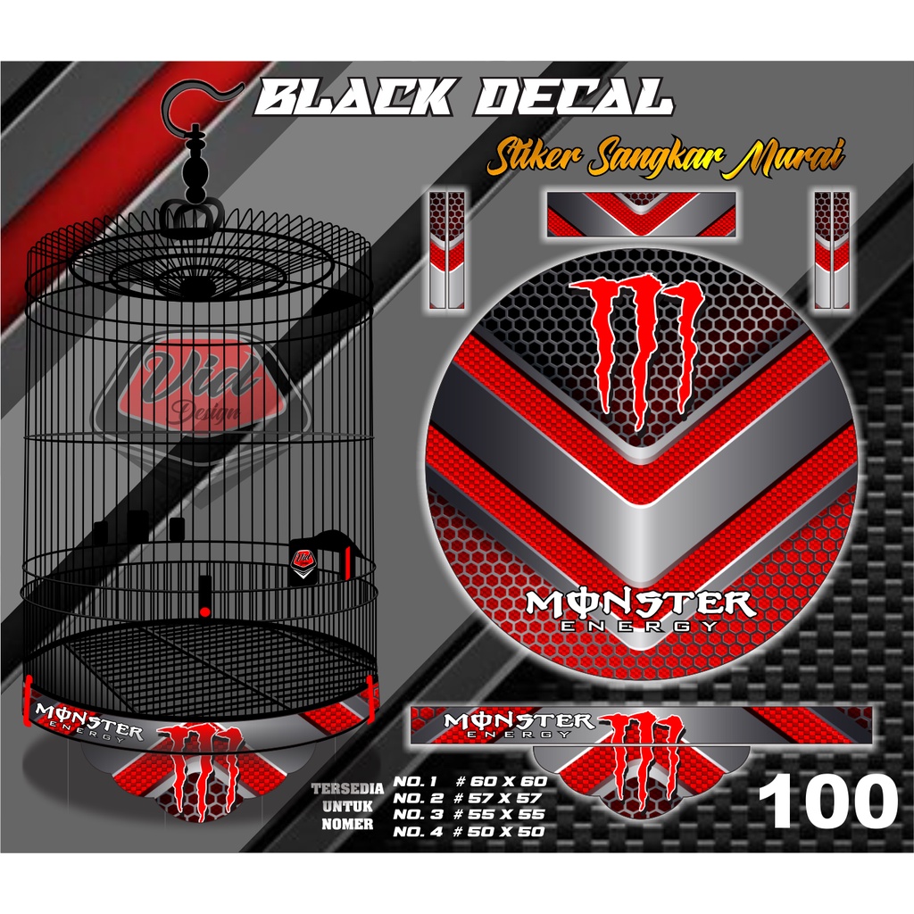 Stiker Decal Sangkar Murai Tebok Kandang Bulat Oriq Jaya No 1 2 3 4