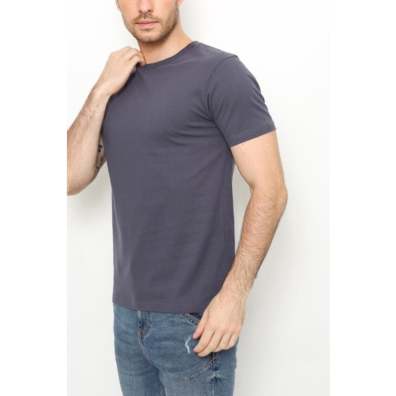 GTEE MEN KAOS POLOS KERAH ROUND NECK GREY - L