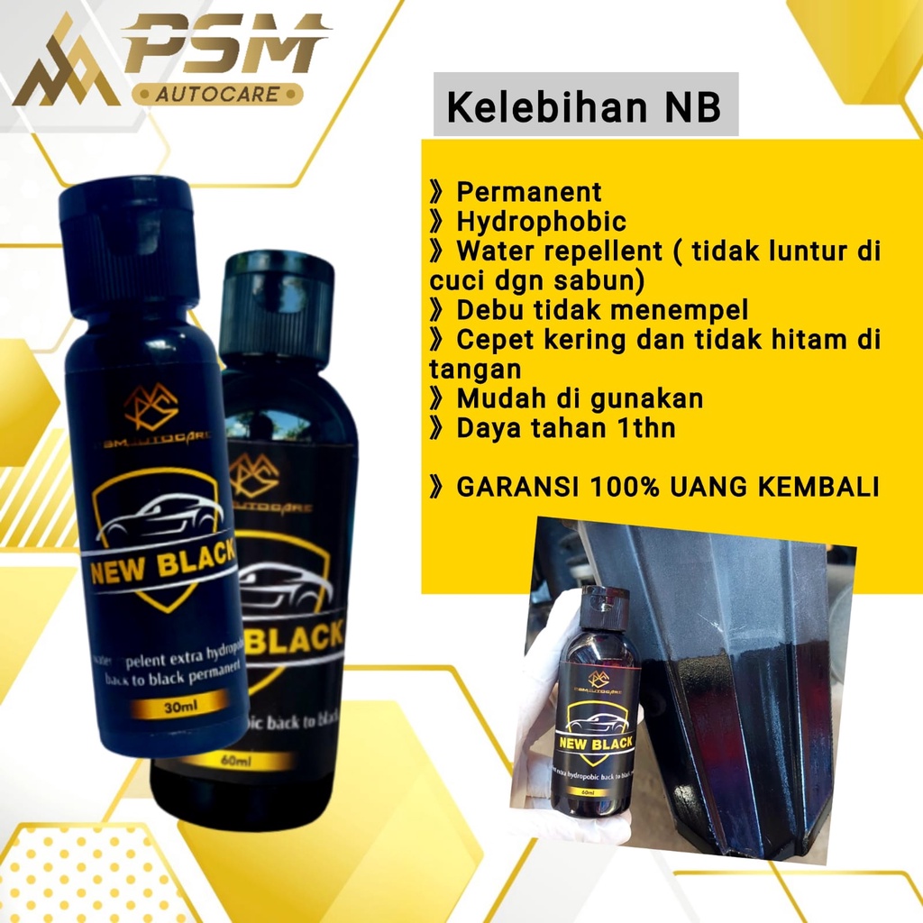 NEW BLACK 60ML Penghitam Body Motor Permanen, Penghitam Bodi Kasar, Penghitam Motor doff