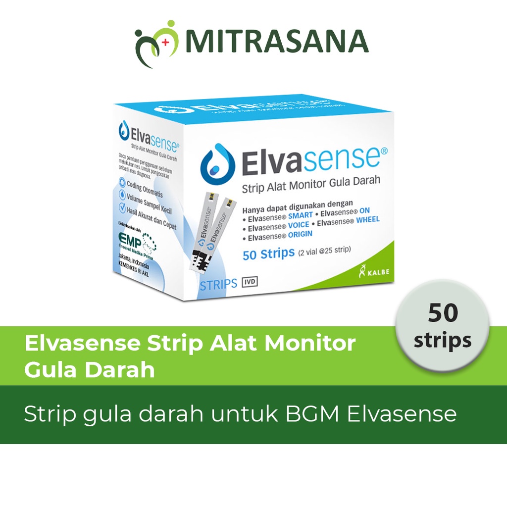 Elvasense Strip Alat Monitor Gula Darah 50 Strips