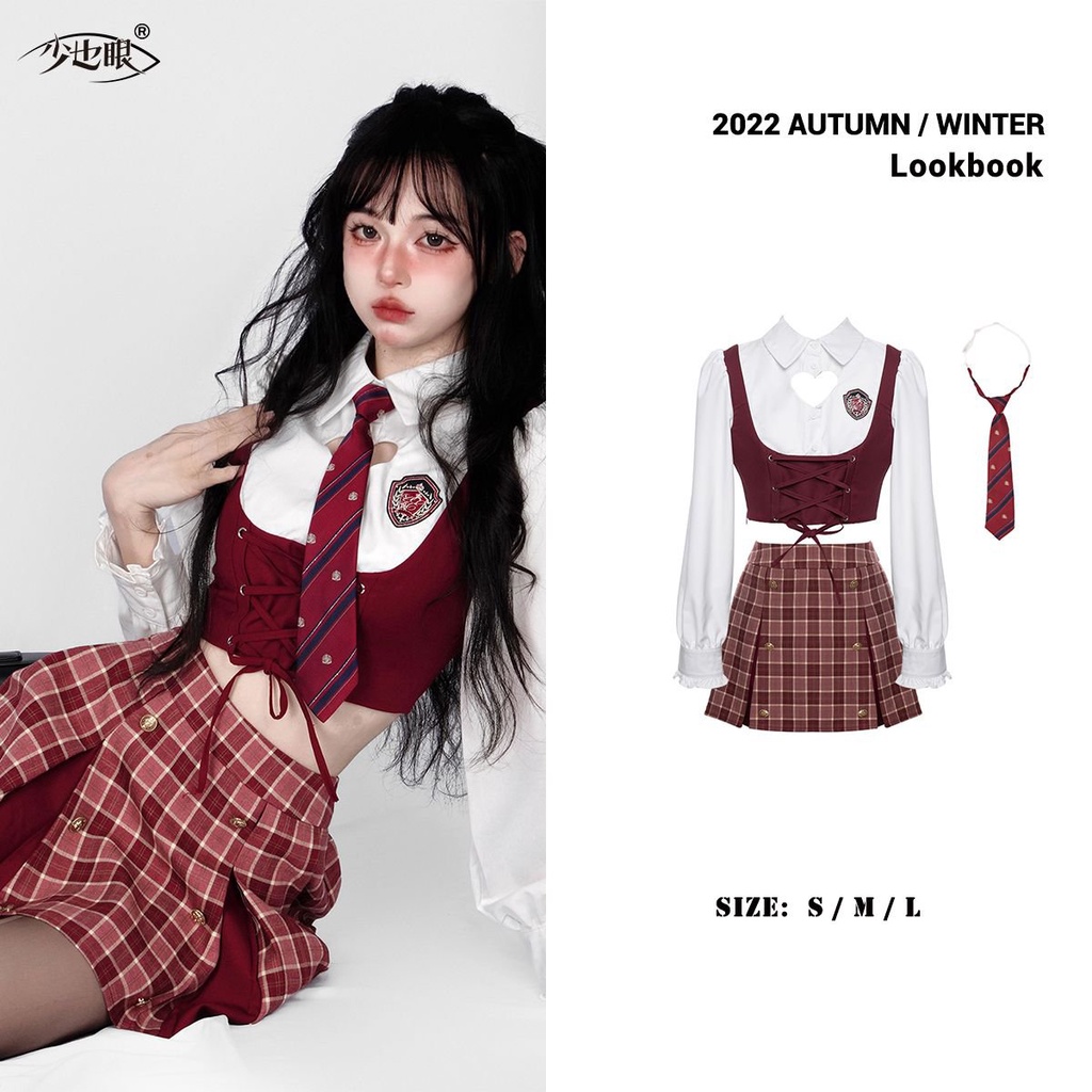 #Sisjuly# Seragam baru wanita kuliah angin kampus Slim Slim tipis palsu palsu dua potong kemeja jk r