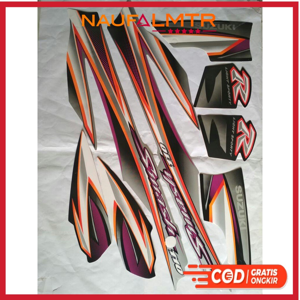 stiker striping smash 110 R 2005 silver hitam