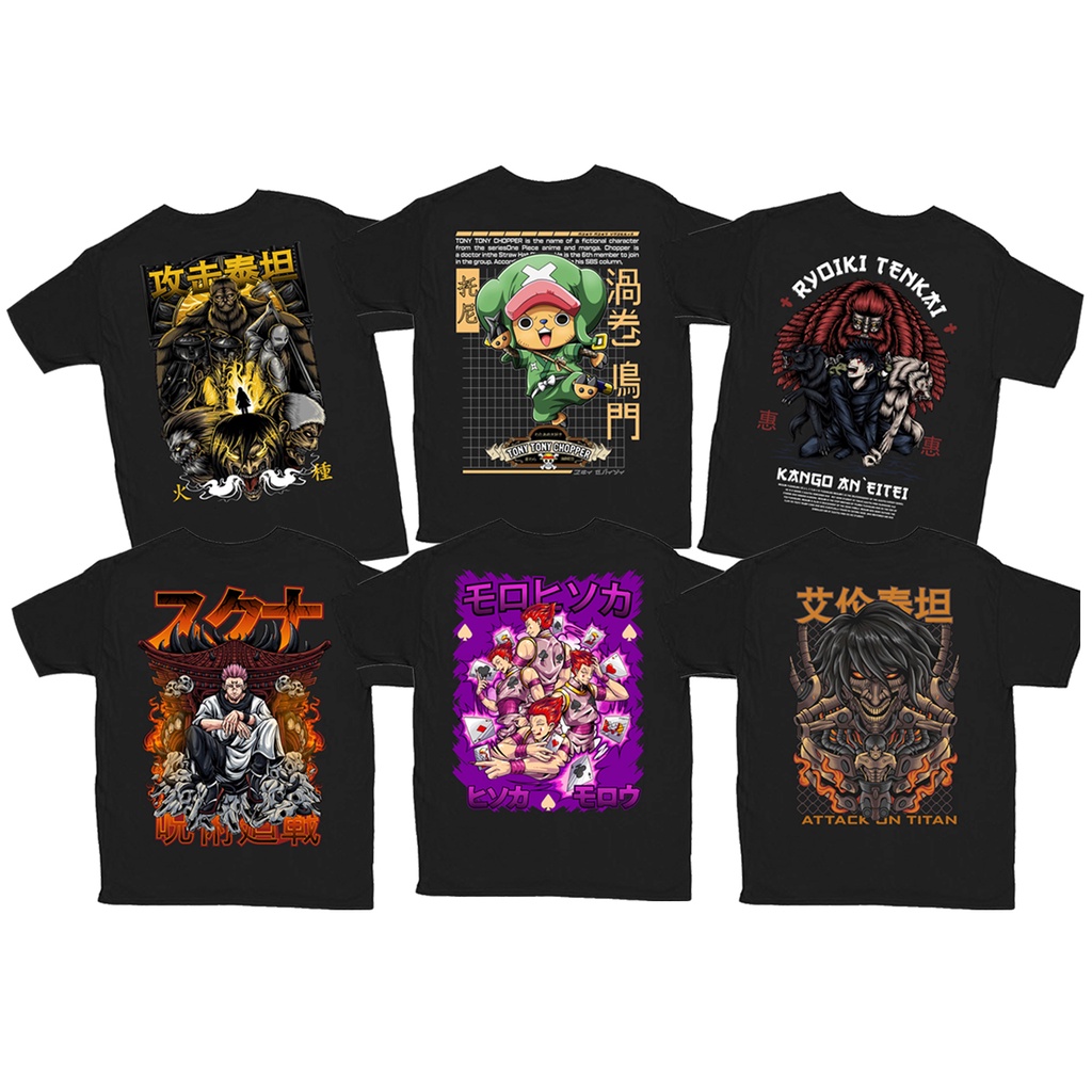 Kaos Anime Manga Battle Of Libery Kaos Attack On Titan AOT Eren Yeager Kaos Hisoka Hunter x Hunter Kaos Yuji Itadori Jujutsu Kaisen Megumi Fushiguro Kaos One Piece Tony Tony Chopper SIGN CLOTH