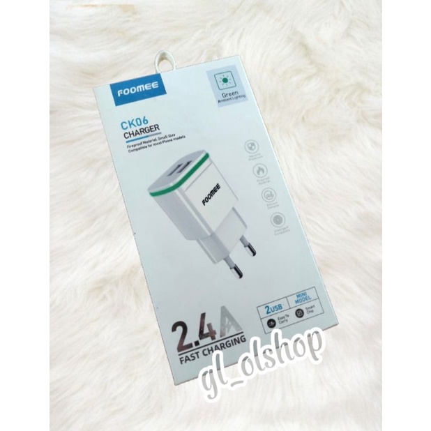 FOOMEE CK06 batok charger 2.4A Dual USB