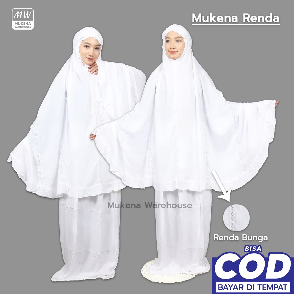 Mukena Setelan Renda Putih Polos Mukena Pedotan Mukena Renda