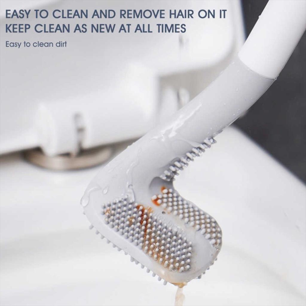 MJS 971. Sikat Wc Silikon Pembersih Kamar Mandi Toilet Lengkung Fleksible Bentuk Gagang Golf Toilet Brush Cleaner CloseT tool Kitchen Bathroom