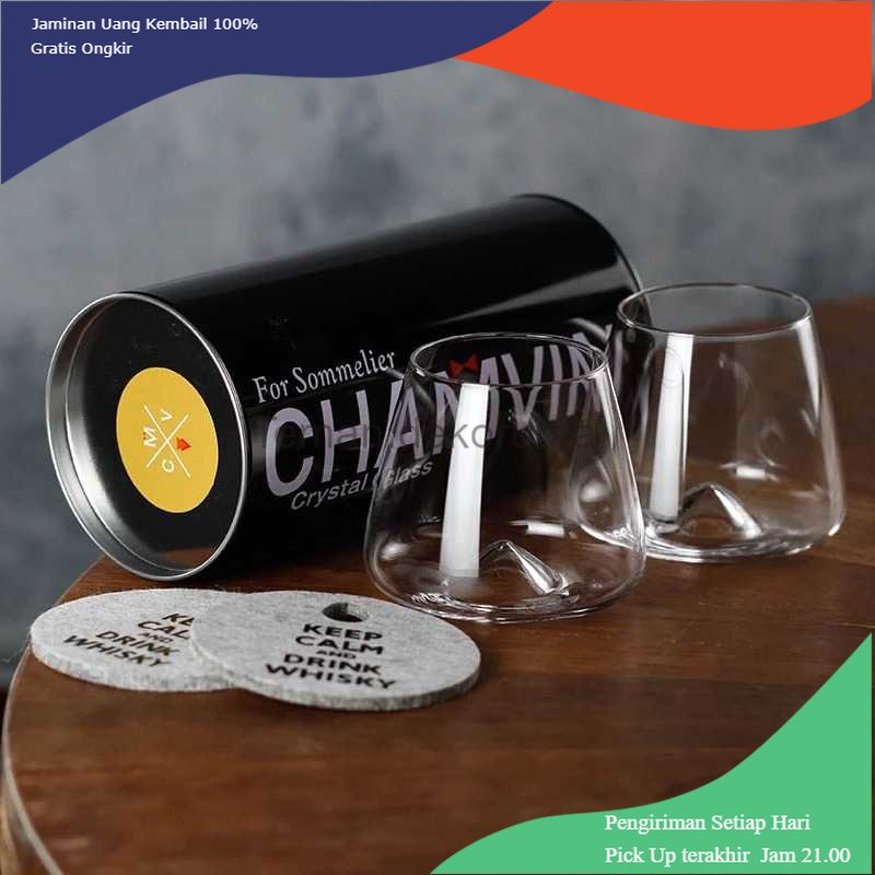 TD - PR Loveyalty Gelas Cangkir Whisky Wine Glass Cup Sloki 300 ml - YJ0907