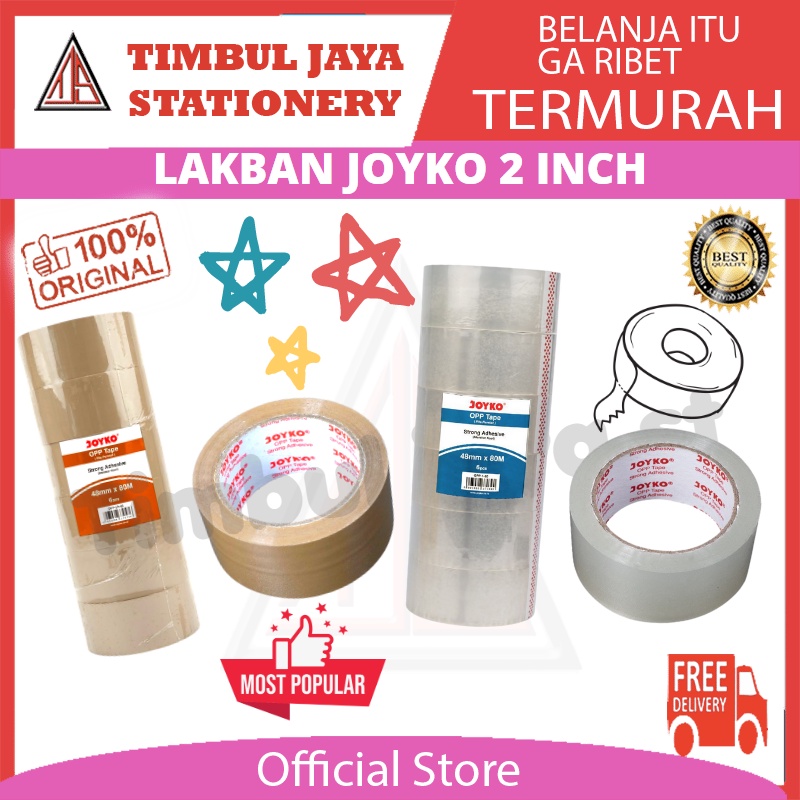 

Joyko Lakban Cokelat bening 2" plakban 2 inch bening coklat 48mm Strong Adhesive opp tape Joyko OPP-2A-50M ~ 100M