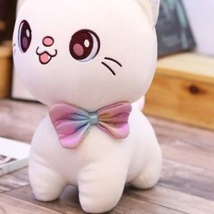 Boneka Kucing Sweet Love/ Mainan Boneka Kucing Imut - Abu-abu, 25CM