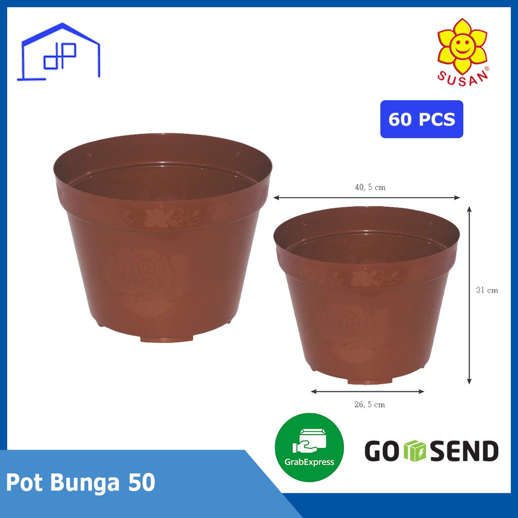 (60PCS) - Pot Bunga 50 - Pot Plastik - Pot Tanaman - Pot Bunga Plastik